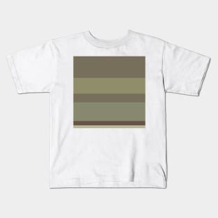 A unique variety of Purplish Brown, Grey Brown, Camouflage Green, Putty and Artichoke stripes. Kids T-Shirt